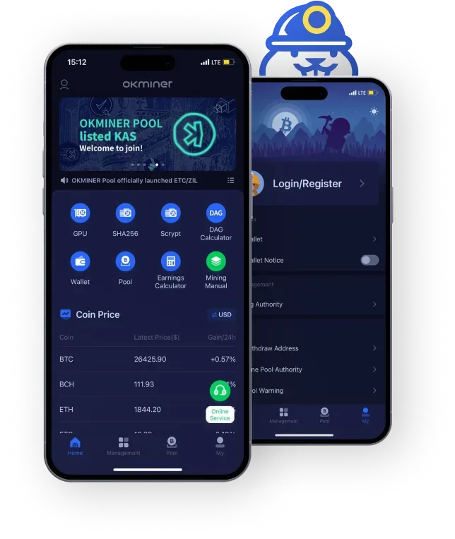 Okminer, mining pool, ASIC, GPU, BTC, BCH, LTC, DOGE, ETC, RVN, ERG